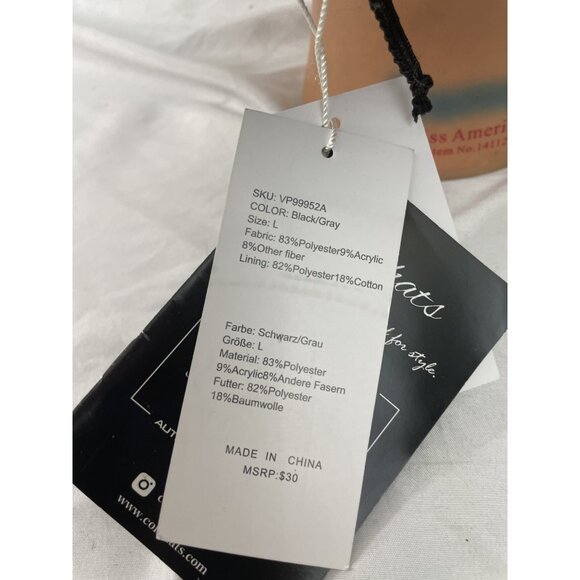 Comhats Women's Blend Beret Cap Plaid Warm Browns Pink Stripe Size Large NWT - Picture 7 of 8